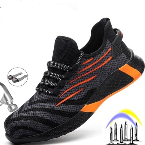 Safety Shoes Men Comfortable Breathable Puncture-Proof Work Sneakers Women Steel Toe Shoes Safety Boots Male Shoes