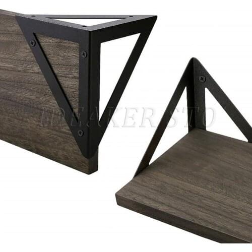 1/2PCS Metal Black Wall Mount Shelf Triangular Bracket Shelf Home Furniture Hardware Shelf Support 12x12x14cm
