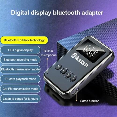 2 in 1 Bluetooth Audio Adapter 5.0 Wireless Receiver Transmitter For Speaker Computer TV Car Stereo Audio Music Adapter