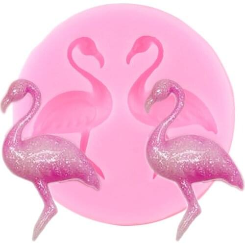 3D Flamingo Silicone Mold Animal Fondant Molds DIY Party Cake Decorating Tools Chocolate Gumpaste Molds Clay Candy Resin Moulds