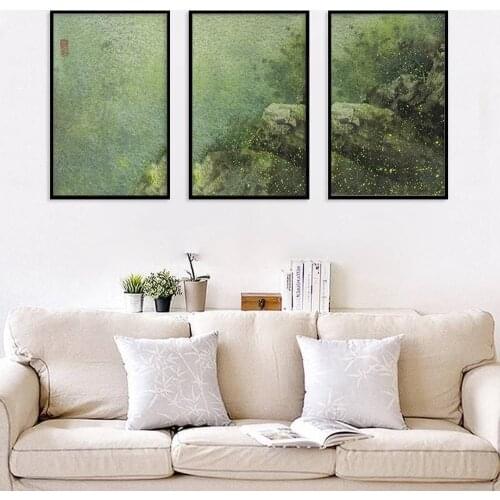 Watercolor Landscape Triple Oil Painting Abstract Art Waterproof Canvas Painting Home Decor Mural Wall Pictures For Living Room
