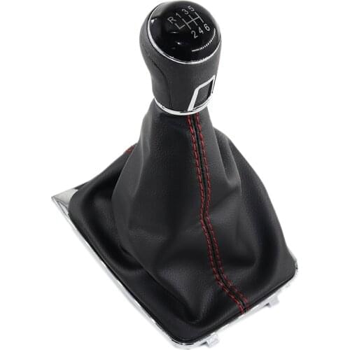 Car 5 /6 Speed Gear Stick Level Shift Knob With Leather Boot For VW Golf 7 A7 MK7 GTI GTD 2013 2014 2015 2016 2017 2018