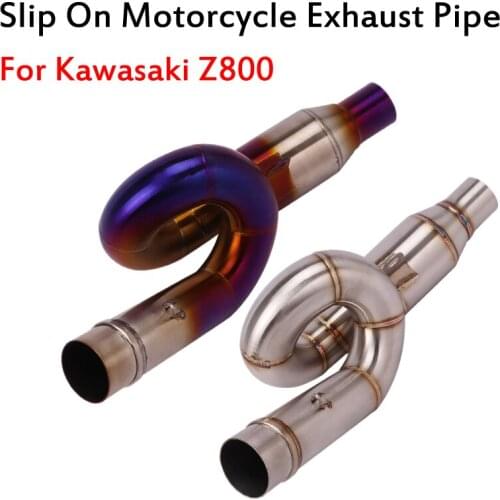 Motorcycle Exhaust Middle Link Pipe For Kawasaki Z800 Ninja800 Stainless Steel Full Modified Motorbike Support Customization