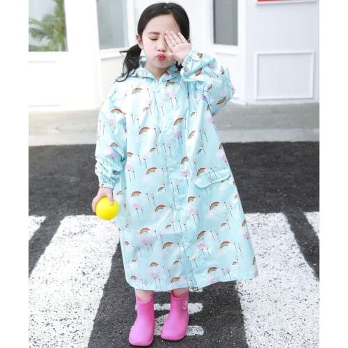 New cartoon Korean childrens raincoat baby childrens raincoat light breathable waterproof raincoat with schoolbag
