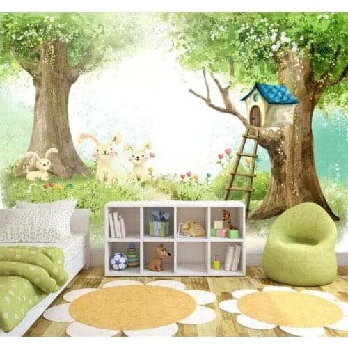 Photo Wallpaper 3D Cartoon Cute Childrens Bedroom Background Wall Painting Eco-Friendly Plant Fiber Mural Wall Paper Home Decor