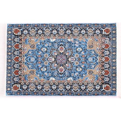 G05-X5023 children baby gift Toy 1:12 Dollhouse mini Furniture Miniature rement Braided Turkish Carpet 10*17cm 1pcs