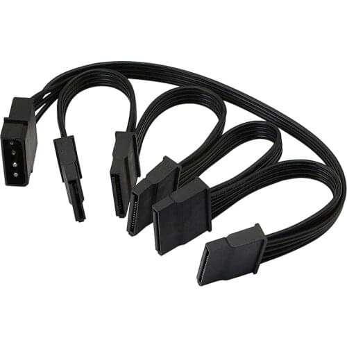 4Pin IDE 1 to 5 SATA 15Pin Hard Drive Power Supply Splitter Cable for DIY Hard Disk PC Sever 18AWG Power