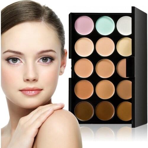 15 color Concealer Contouring correcteur maquillage Cream Based anti cernes makeup cosmetic set brush Sponge Puff wholesale