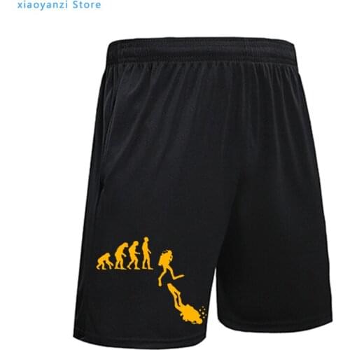 Summer funny casual Men Women Sports Shorts Pure Boys Girls Sweatpants Evolution Diving Print Fitness Beach Pants Gift Clothes