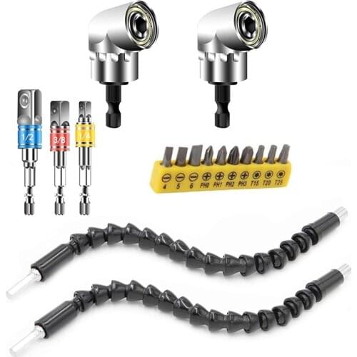Hot SV-Drill Bit Extension Tool, 105 Degree Right Angle Drill Adapter, Socket Adapter Set, Drill Extension Set Hand Tools Set