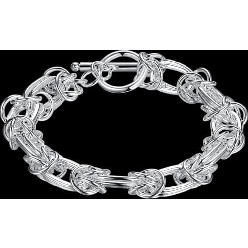 Hot new 925 sterling silver Classic circle chain Bracelets for Women men high quality Fashion popular Jewelry party Wedding Gift
