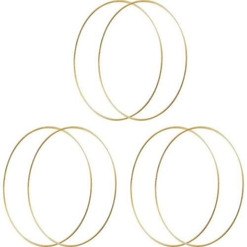 10 Inch Metal Hoops Craft Dream Catcher Ring Wreath Floral Macrame Rings for Dream Catcher, Crafts 6 Pack