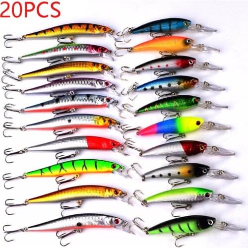 20Pcs/Set Fishing Lure Set Fishing Hard Bait Mini Minnow Floating Swing Crankbait Crazy Wobblers Artificial Bionic Crank Lures
