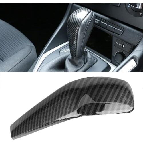 Carbon Fiber Color Car Gear Shift Head Trim Fit For E90 E92 E93 E87 3 Series 1 Series 2005-2012 Self-Adhesive Design