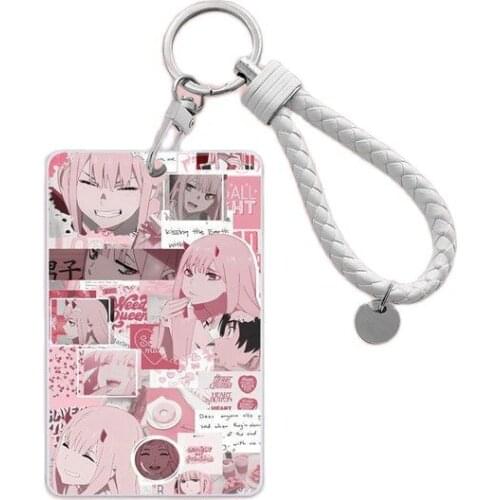 Anime DARLING In The FRANXX Cosplay Card Cover Work ID Zero Two Keychain Pendant CODE: 002 Adult Student COS Ornaments Christmas
