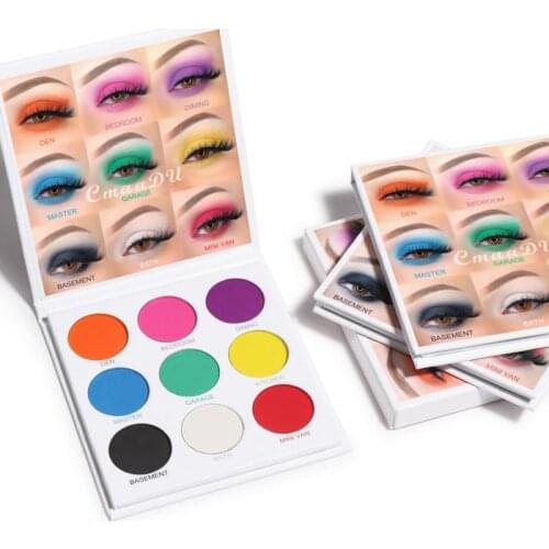 9 Colors Matte Shimmer Eyeshadow Palette Waterproof Lasting Glitter Diamond Pigment Highlighter Eyeshadow Powder Makeup Cosmetic