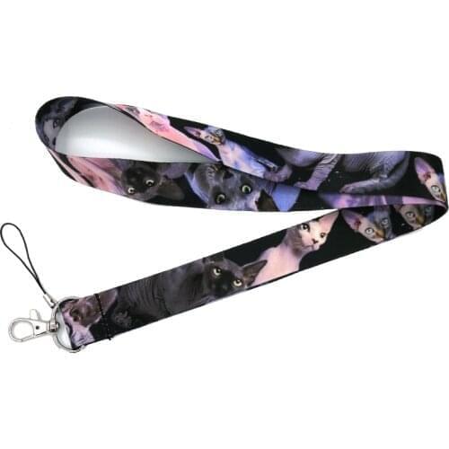 10pcs Regooly RE20 Sphynx cat Neck Strap Lanyard keychain Phone Strap ID Badge Holder Rope Keyrings cosplay Accessory gifts