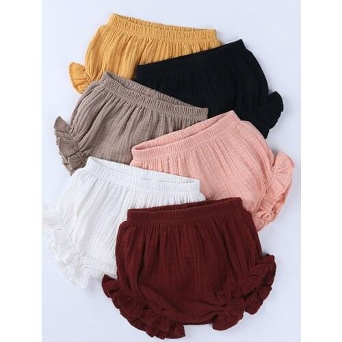 Infant Kids Harem Pants Cotton Linen Shorts Newborn Baby Boys Girls Short Trousers PP Pants Diaper Covers Bloomers 0-24 Months