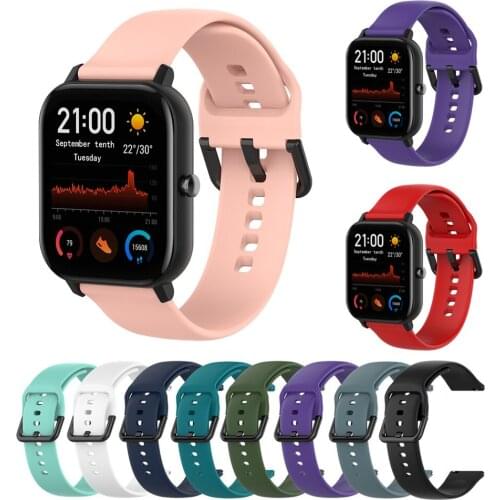 Silicone Watchband Strap for Xiaomi Huami Amazfit GTS/GTR 42mm/Bip Lite Smart Watch Band Bracelet Sport Replacement Wristband