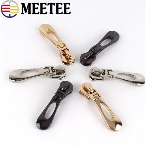 10pcs Meetee 5# Auto Lock Zipper Sliders for Metal Zippers Wallet Purse Bags Zipper Head Zip Repair Kits DIY Sewing Accessories