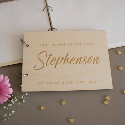 Custom Wedding Album Personalized Wood Wedding Book Photo Wedding Guest Book Photo Guestbook Calligraphy Guest book