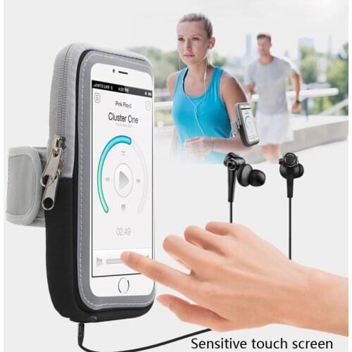 Universal Waterproof Sport Cell Phone Arm Bag Case Sweat Proof Outdoor Mobile Phone Arm Pouch With Touch Window Card Wallet Bag