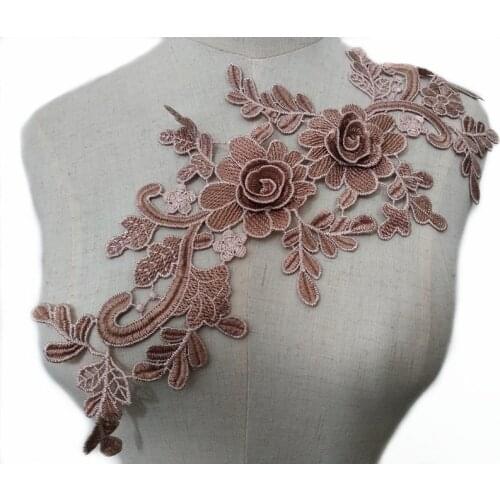 Embroidery Rose Flower Sew On Patch Dress Hat Bag Jeans Applique Crafts Clothing Accessories Neckline Collar Scrapbooking