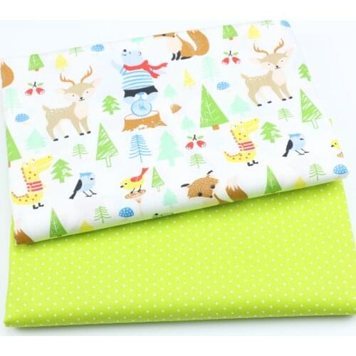 Fawn Dinosaur Cartoon 100% Cotton Twill Sewing Fabric For Baby Child, Quilt Sleeping Bag Fabric DIY Handmade Cloth