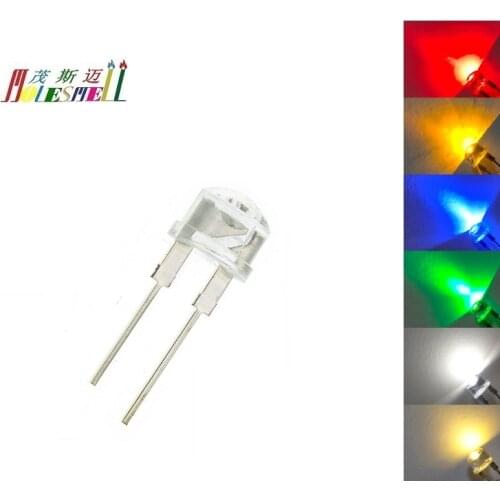 100pcs 0.5W 8mm 140 degree StrawHat red LED 10000mcd 150mA big/wide angle 8mm light-emitting diode 8mm straw hat red led