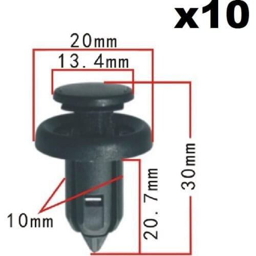 10x Nylon Fastener Rivet Push-Type Retainer Clip Fit for Honda 91503-SZ5-003