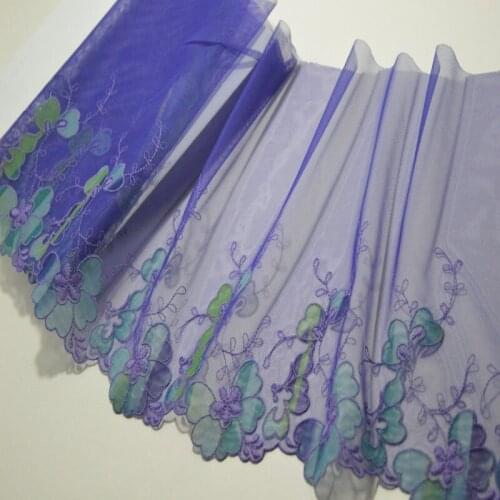 15Yards High Quality Flowers Rose Lace Trim Mesh Embroidery Handmade DIY Crafts Applique 22cm Wide Sewing Accessories Doll Dress