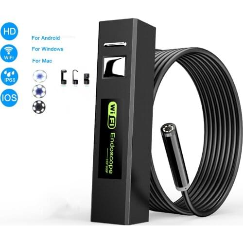 5MM 720P Wifi USB Borescope IP68 Waterproof Inspection Camera with Semi-rigid Flexible Cable for Smartphone Wireless Endoscope