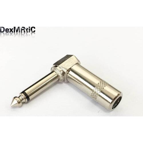6.35mm male right angle connector mono solding plug 90-degree