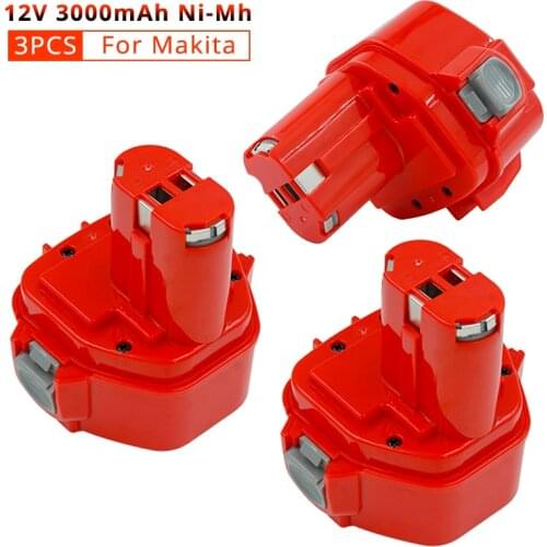 3pcs PA12 Nimh 3.0Ah Ni-MH Rechargeable Battery for Makita 1220 1233 1222 1223 1235 6227D 6313D 6317D 192696-2 Cordless Battery