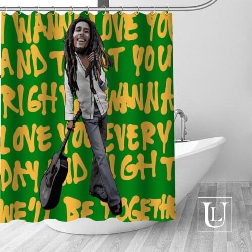 Big Sale New Custom BOB MARLEY Shower Curtain with Hooks bathroom Waterproof Polyester Fabric DIY Your Shower Curtain