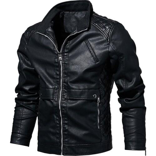 Brand Men Leather Jackets 2019 Winter Jacket Male Classic Motorcycle Style Male Inside Thick Coats Mens Leather Jacket