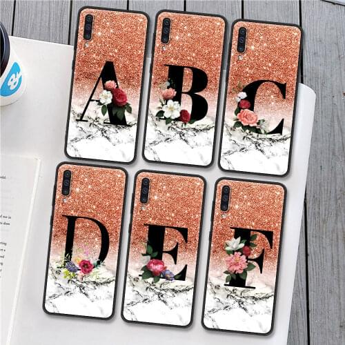 Phone Case For Samsung Galaxy A50 A51 A70 A71 A21s S20 FE A10 A30 A20e A40 A20s Tpu Mobile Cover Sac Marble Letter
