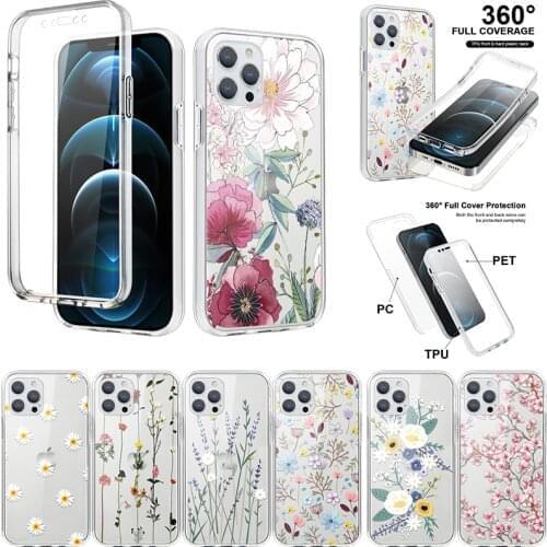 360 Full Cover For Huawei Y7 Y6 Y9 Prime 2019 P40 P30 P20 P Smart 2021 2020 2019 Honor 8X 9X Mate 20 Pro 10 Lite E Flowers Cases