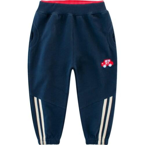 Children Sports Pants 2021 Autumn New Fashion Kid Boys Cartoon Car Pure Cotton Elastic Pants Outfit Trousers Baby Clothes