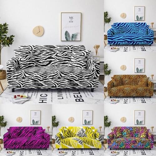 Leopard Print Elastic Couch Cover Sofa Covers Stretch Slipcovers Sofa Cover Set for Living Room 1/2/3/4Seater L Shape Sofa Cover