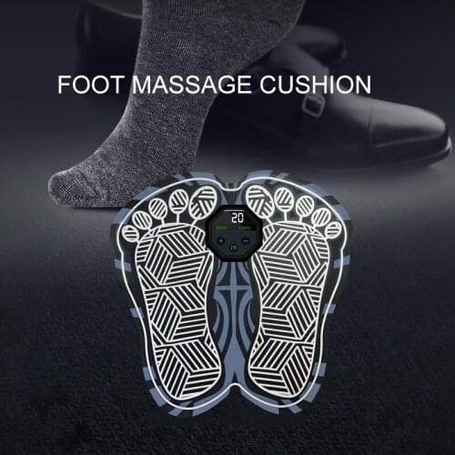 Electric EMS Pulse Foot Massager Pad Mat Rechargeable Foldable Muscle Stimulation Improve Blood Circulation Relieve Pain Care