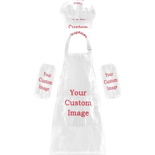 Custom Pattern Apron For Kids 3 Pcs Set Waterproof Fabric Adjustable Strap Apron Children Cooking Playing Painting Art Bib Apron