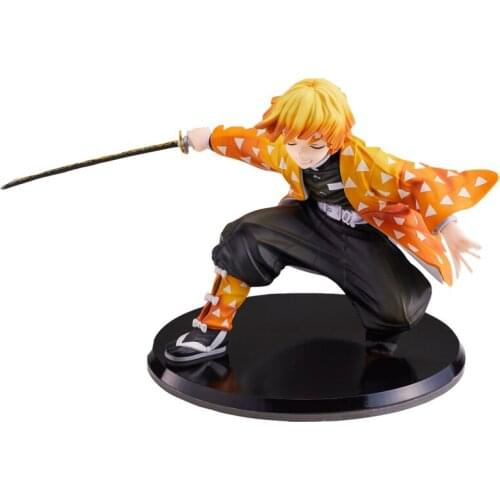 Demon Slayer Agatsuma Zenitsu Hand-made Static Desktop Decoration Japaense anime figures model Ornaments