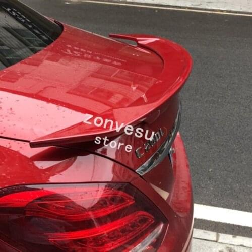 Use For Benz W205 Sedan C-class 2016--2019 Year Spoiler ABS Plastic Carbon Fiber Look Rear Trunk Wing Car Body Kit Accessories