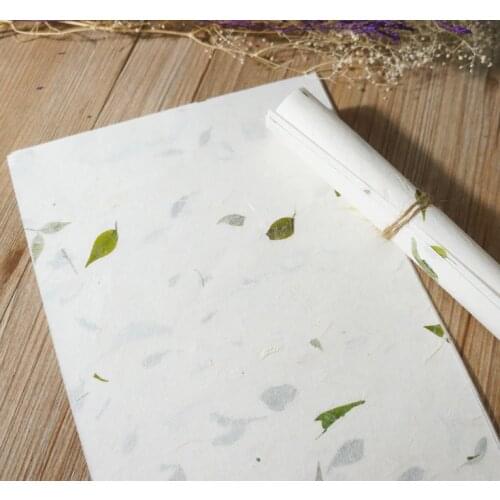 120pcs/set chinese XUAN ZHI paper calligraphy rice paper handmade flower green leaf writing letter paper painting good quality