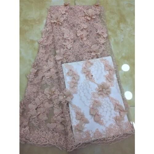 Good looking high quality 3d flowers African French net tulle Lace Fabric YG-640 for party Hot selling embroiderd lace fabric