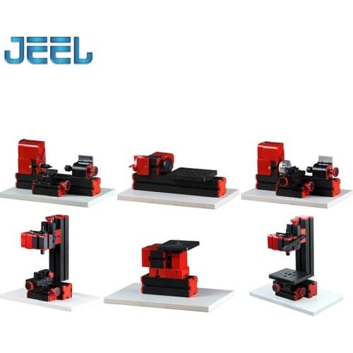 Mini DIY 6 in 1 Lathe, Milling, Drilling, Wood Turning, Jag Saw and Sanding Machine, Mini teaching model Tool Combined Machine