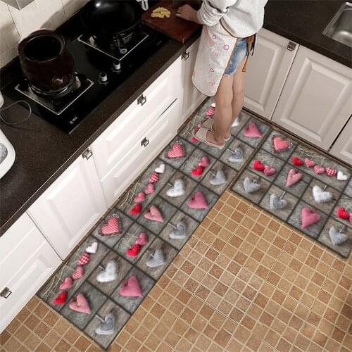 Fashionable Simple Nordic StyleWaterproof Kitchen Floor Mat Household Carpet Long Strip Door Mat Modern Home Decor
