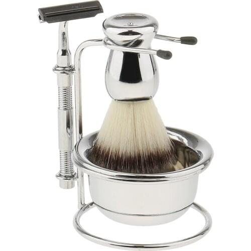 Mens Beard Shaving Kit Shaving Brush + + Bowl + Stand Holder