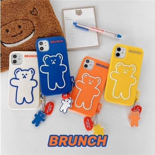 Cartoon Cute Case for Iphone 6 6s 7 8 Plus 11 Pro Max Phone Cover for Iphone X XR XS MAX Case Soft Silicone Lovers Brunch Bear